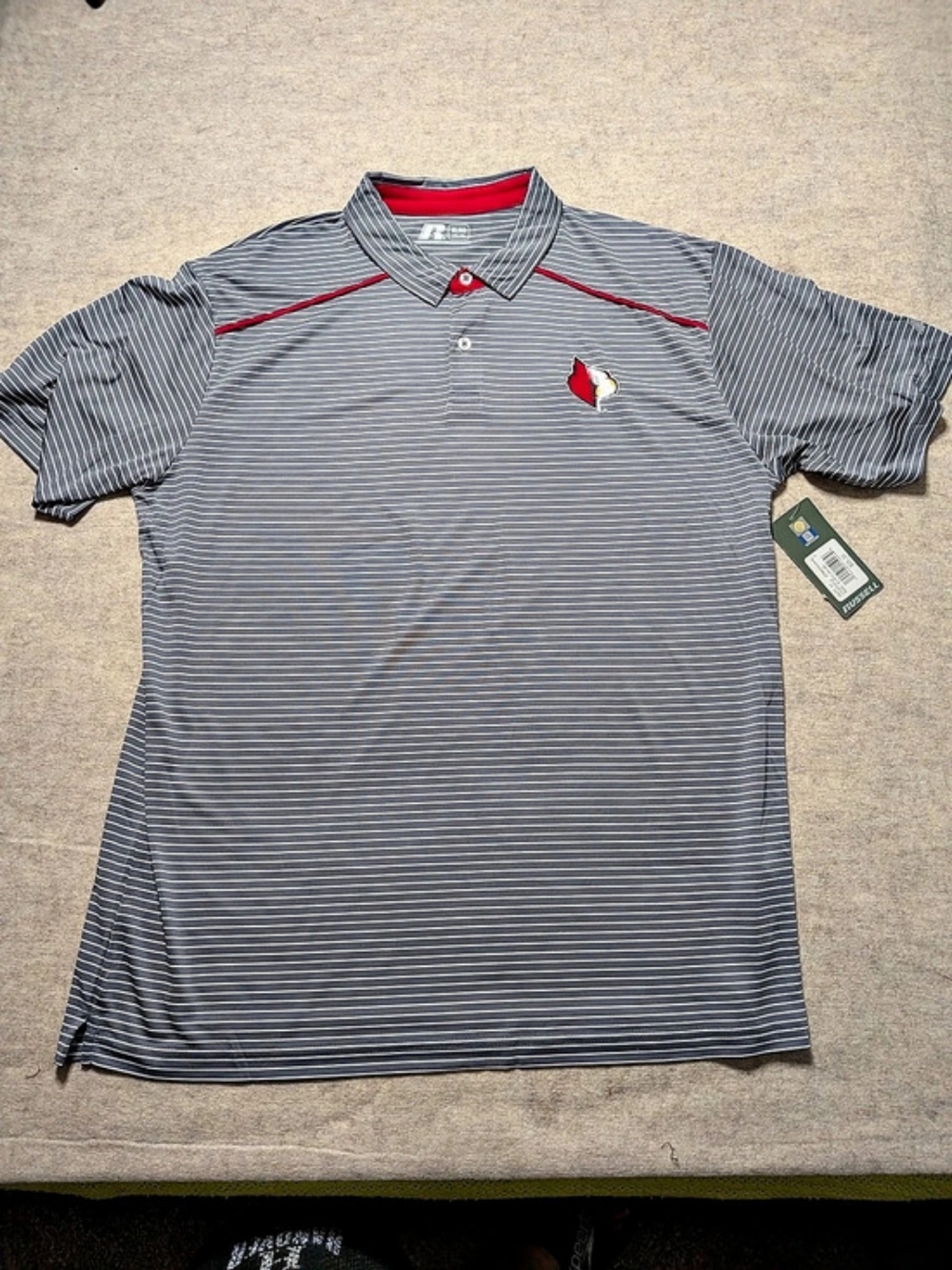 Russell Athletic Louisville Cardinals Striped Polo XL/L/M Options NWT